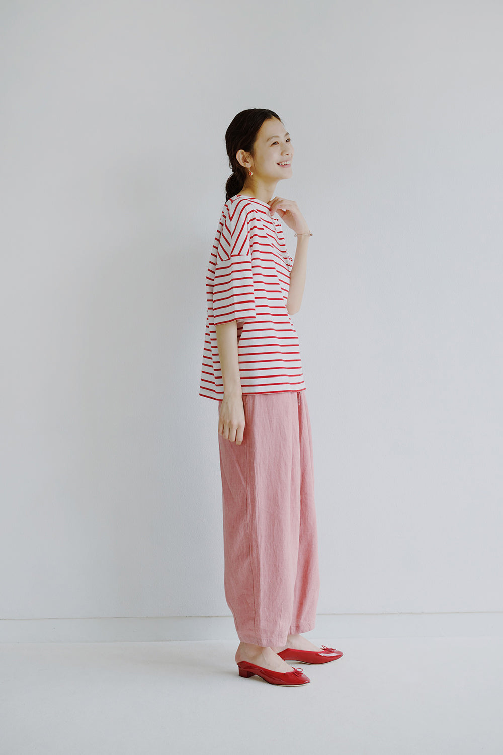 OVERSIZED BOAT NECK STRIPED T-SHIRT