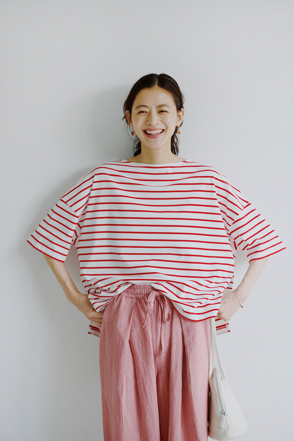 OVERSIZED BOAT NECK STRIPED T-SHIRT