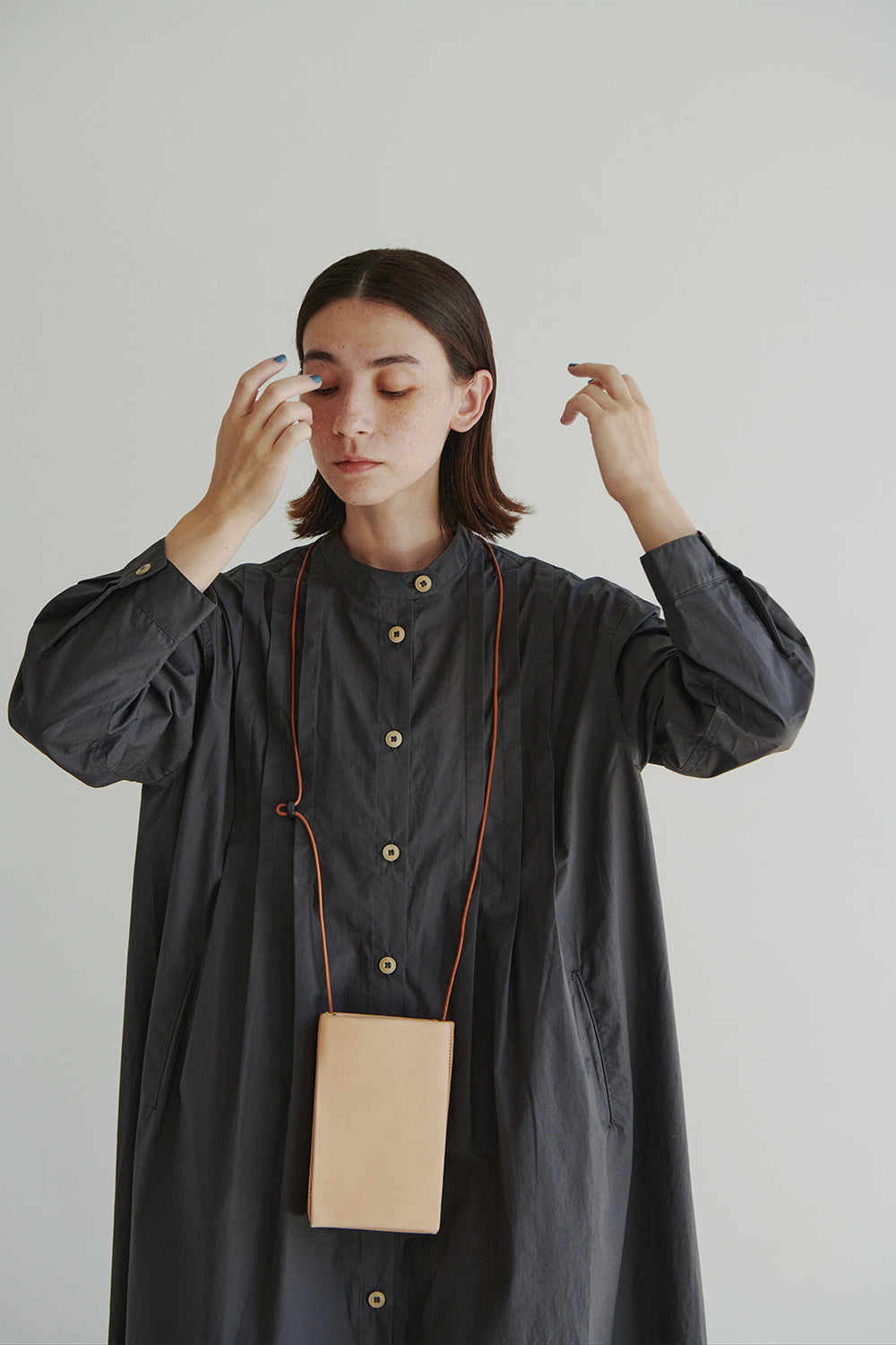 ORGAN PLEAT COTTON SHIRT DRESS